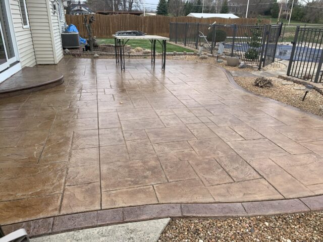 Stained Stamped Concrete Patio
