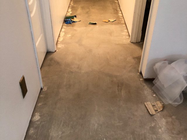 Hallway concrete floor