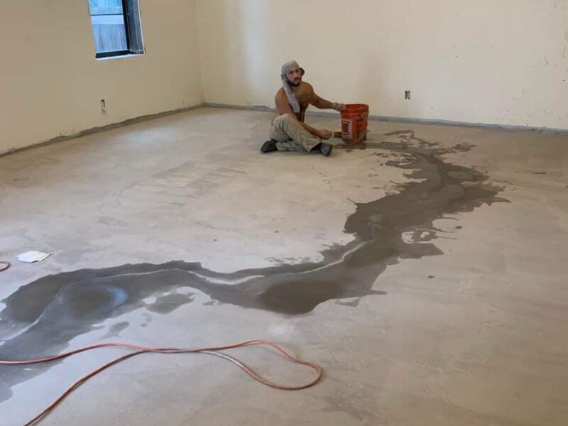 patching and leveling damaged concrete floors