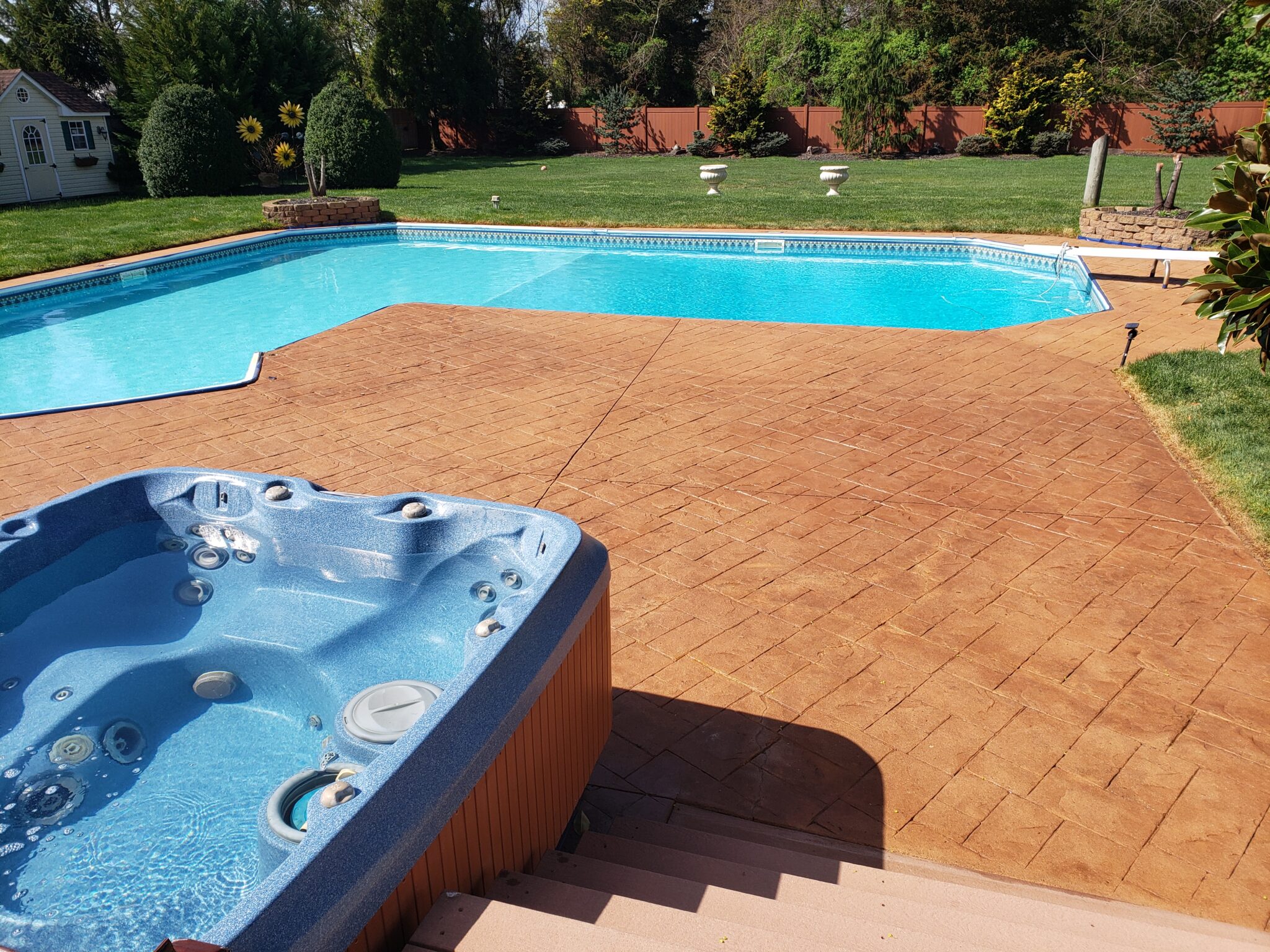 DIY Stained Concrete Pool Decks Photos & Tips