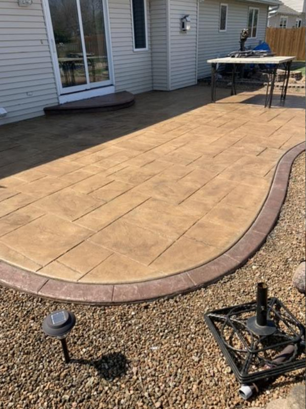 Antiquing Stained Concrete Patio