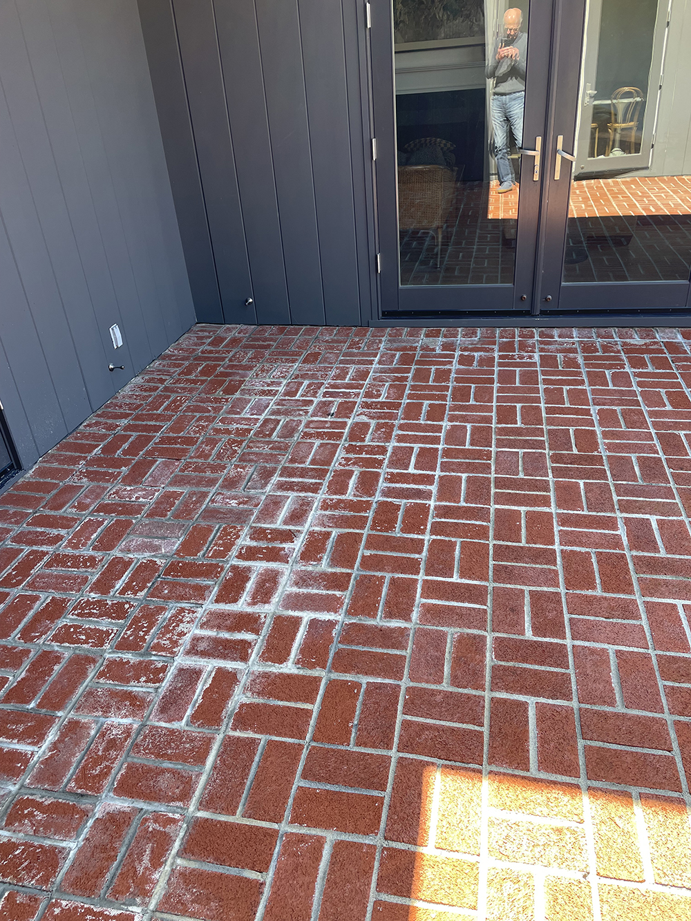 Efflorescence, Cement and Grout Damaged Patio Pavers