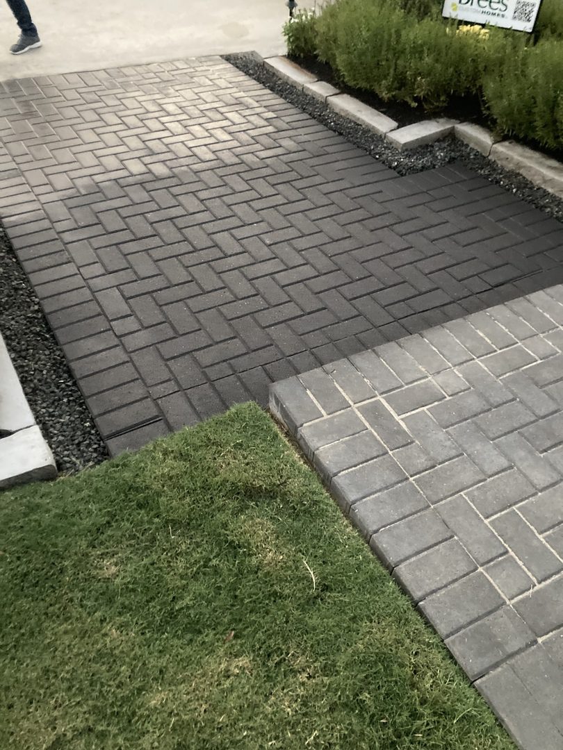 charcoal stained concrete paver step