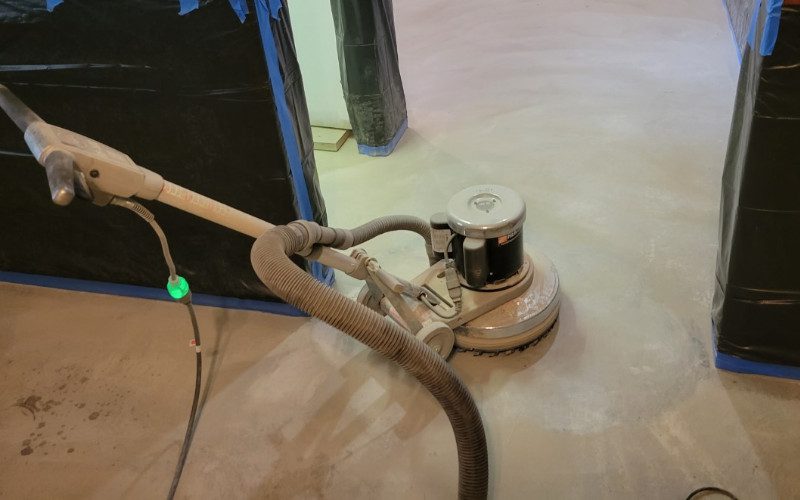 Rent a concrete grinder to create a clean slate to work with
