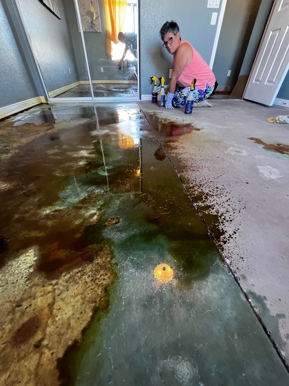 Acid stained concrete floor