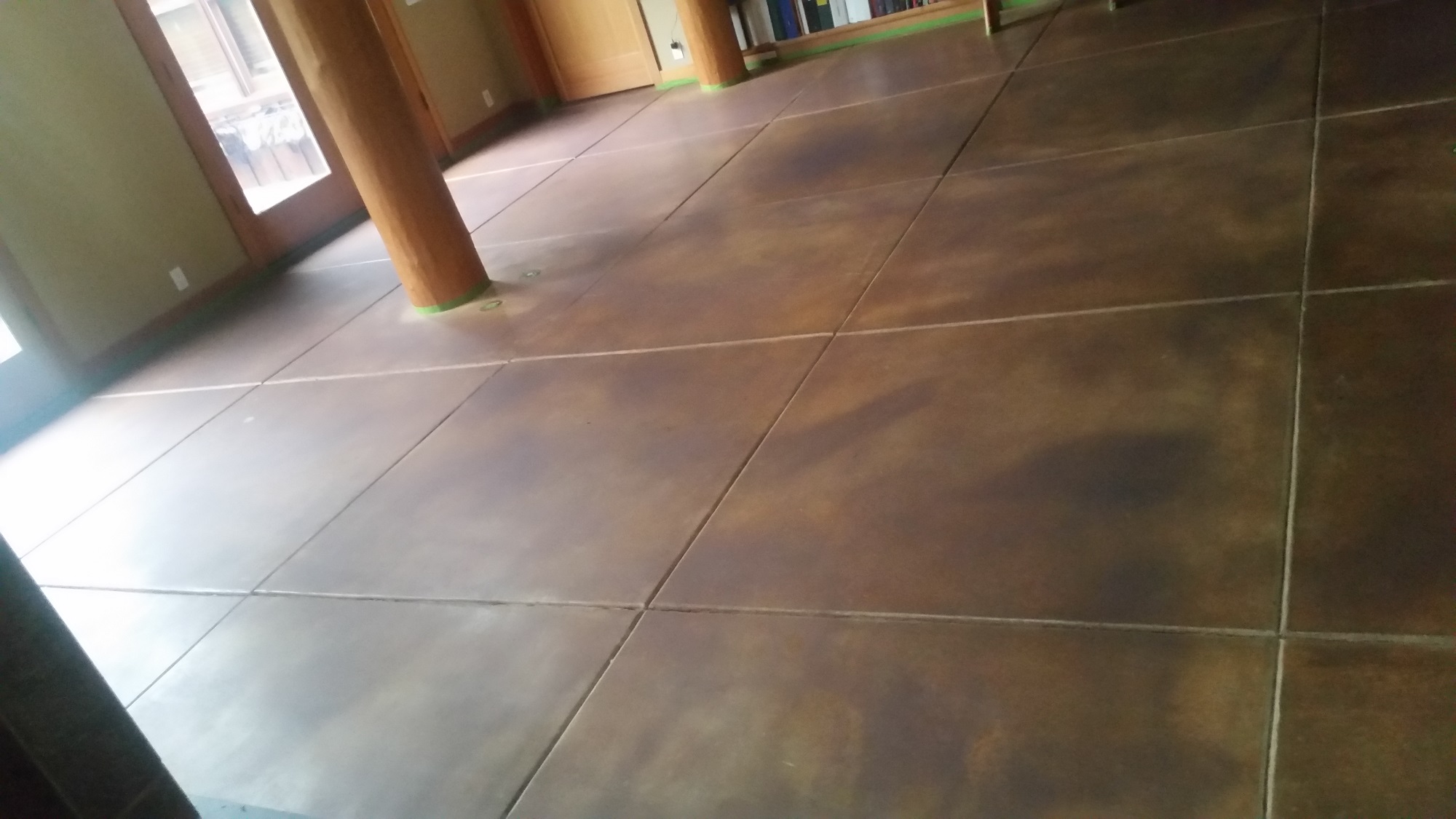 Aztec Brown & Goldenrod Vibrance on Scored Concrete Floors