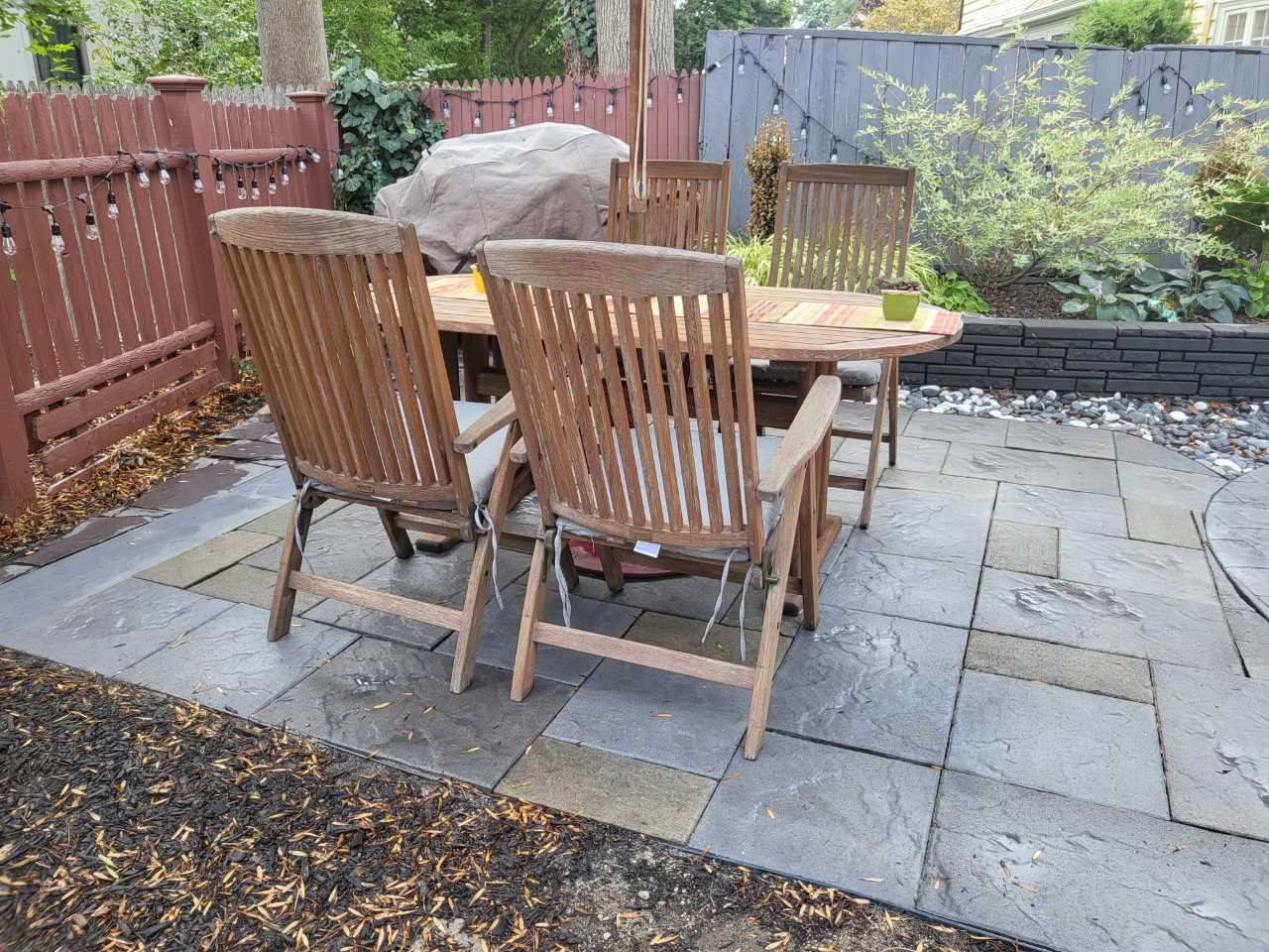 Concrete patio stamped slate design