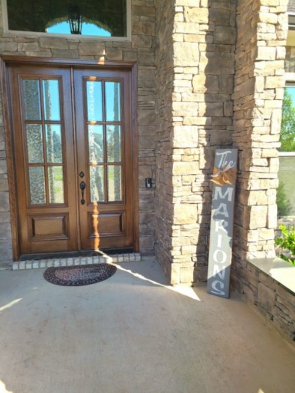 front porch plain concrete floor