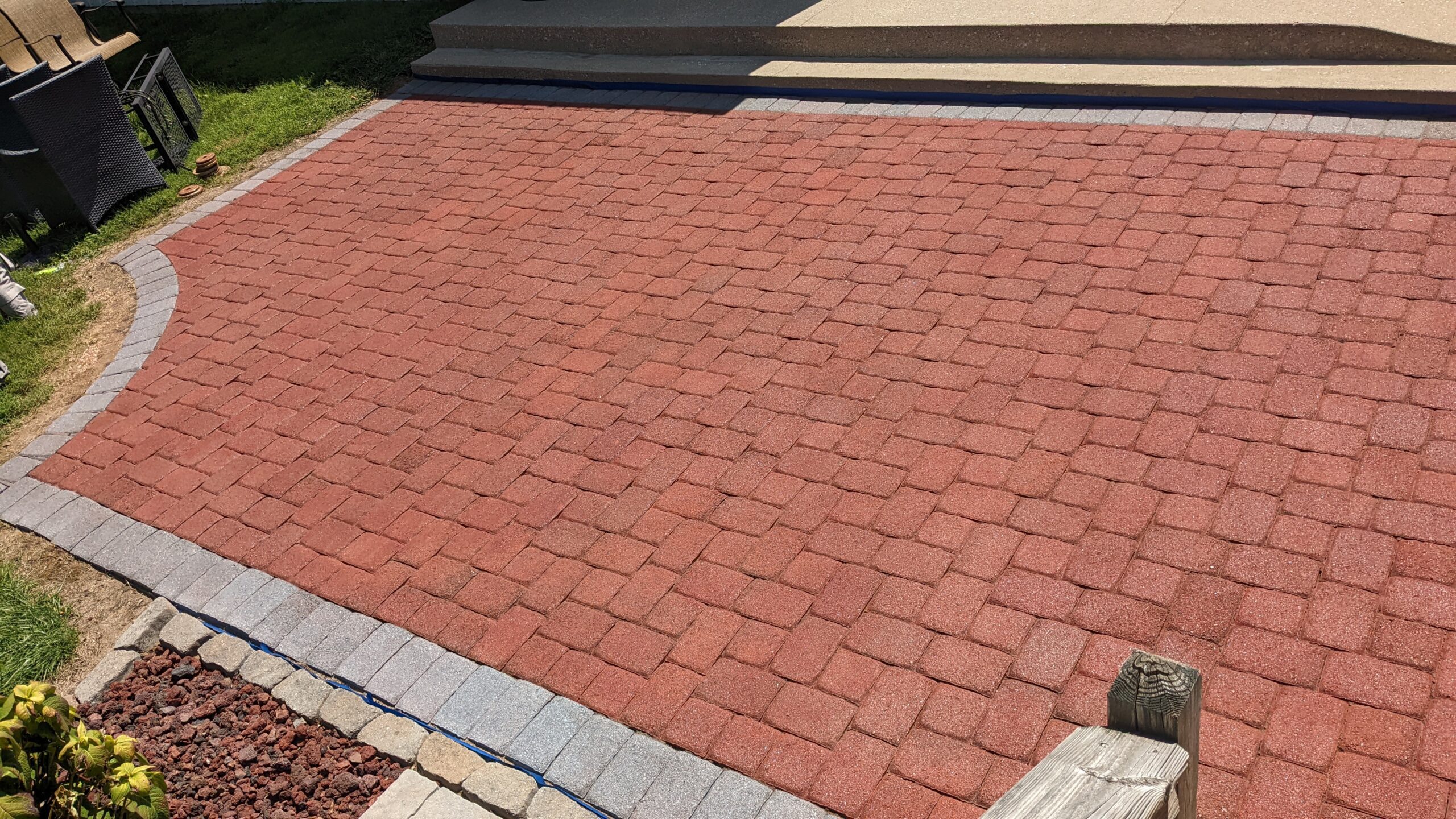 stained concrete paver edging