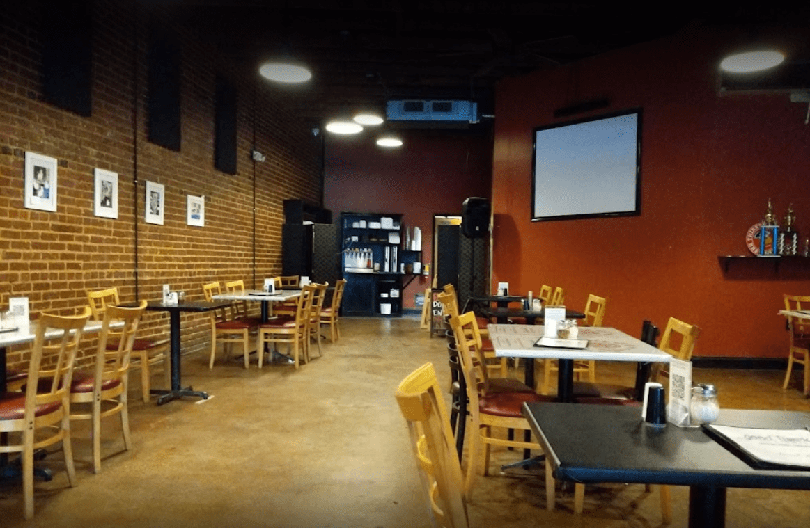 Finished dining area in the pizzeria