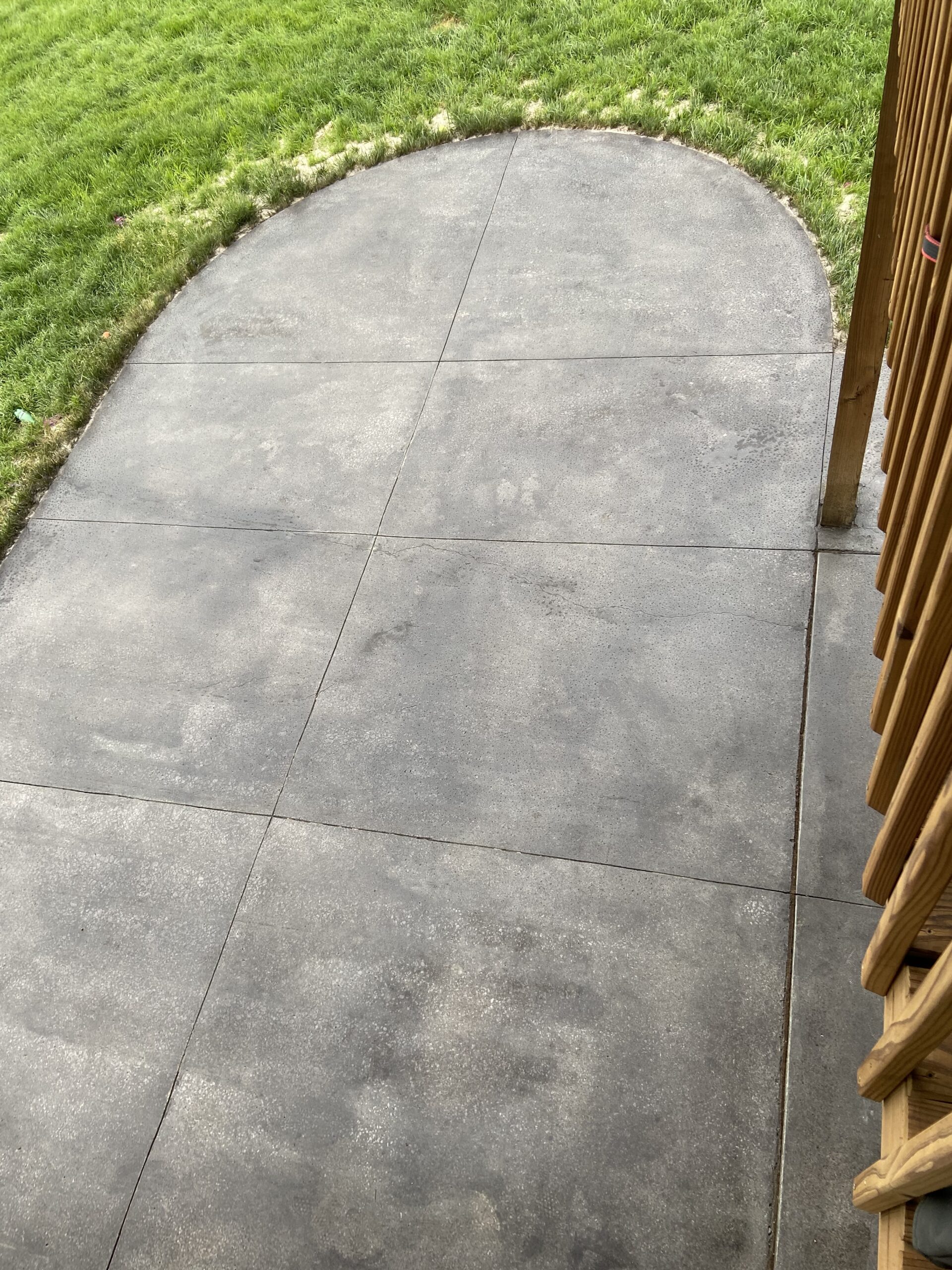 Black stained concrete patio