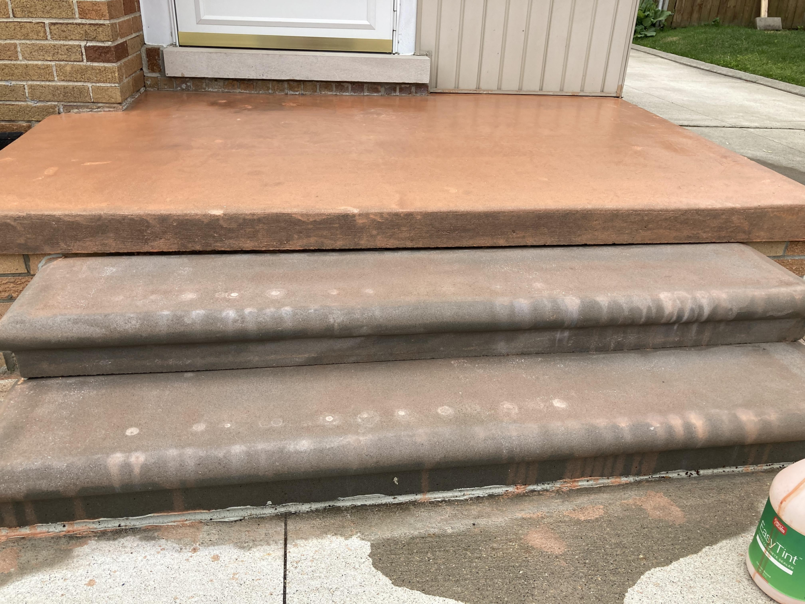 Concrete step stained with sunset tan EasyTint