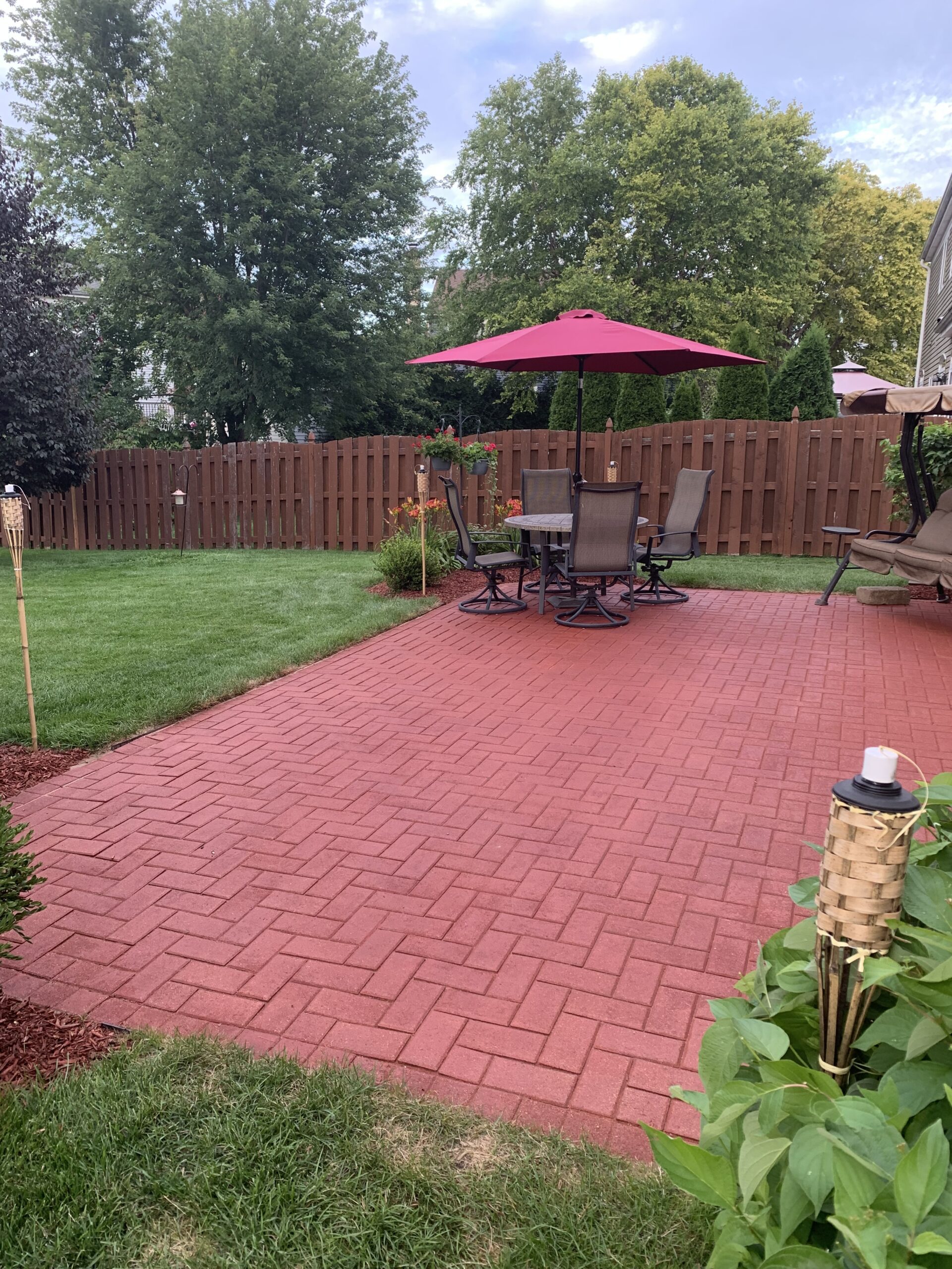 stained concrete patio pavers