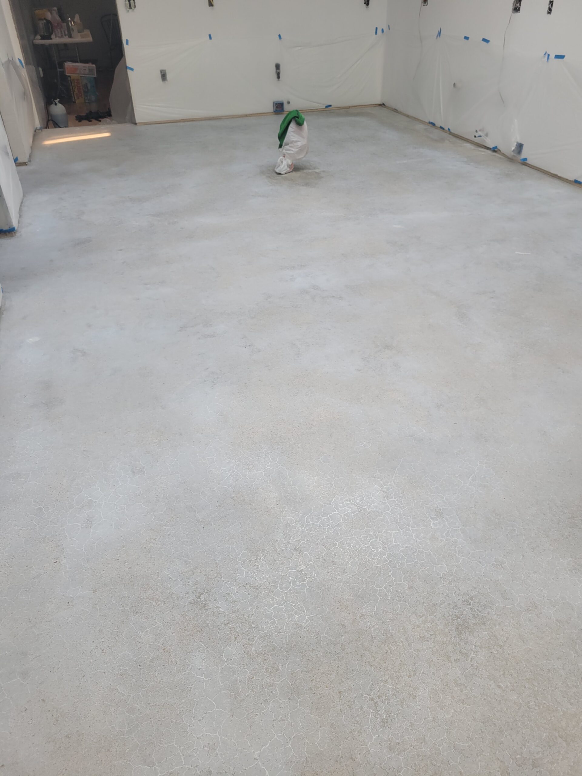 Dry Concrete Floor After Silver and White ColorWave Application