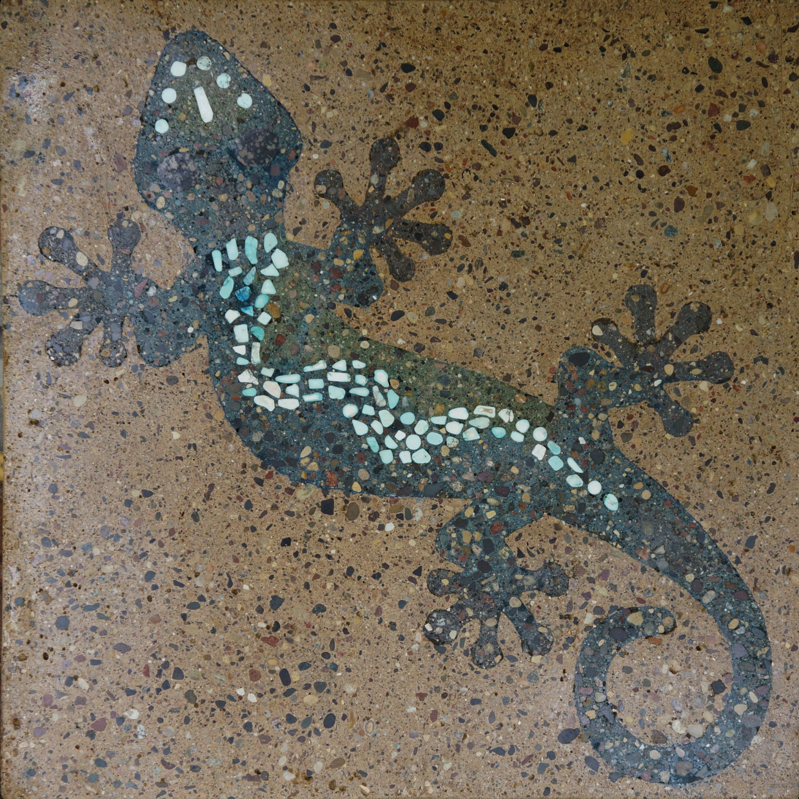 Mosaic concrete pigment paver design