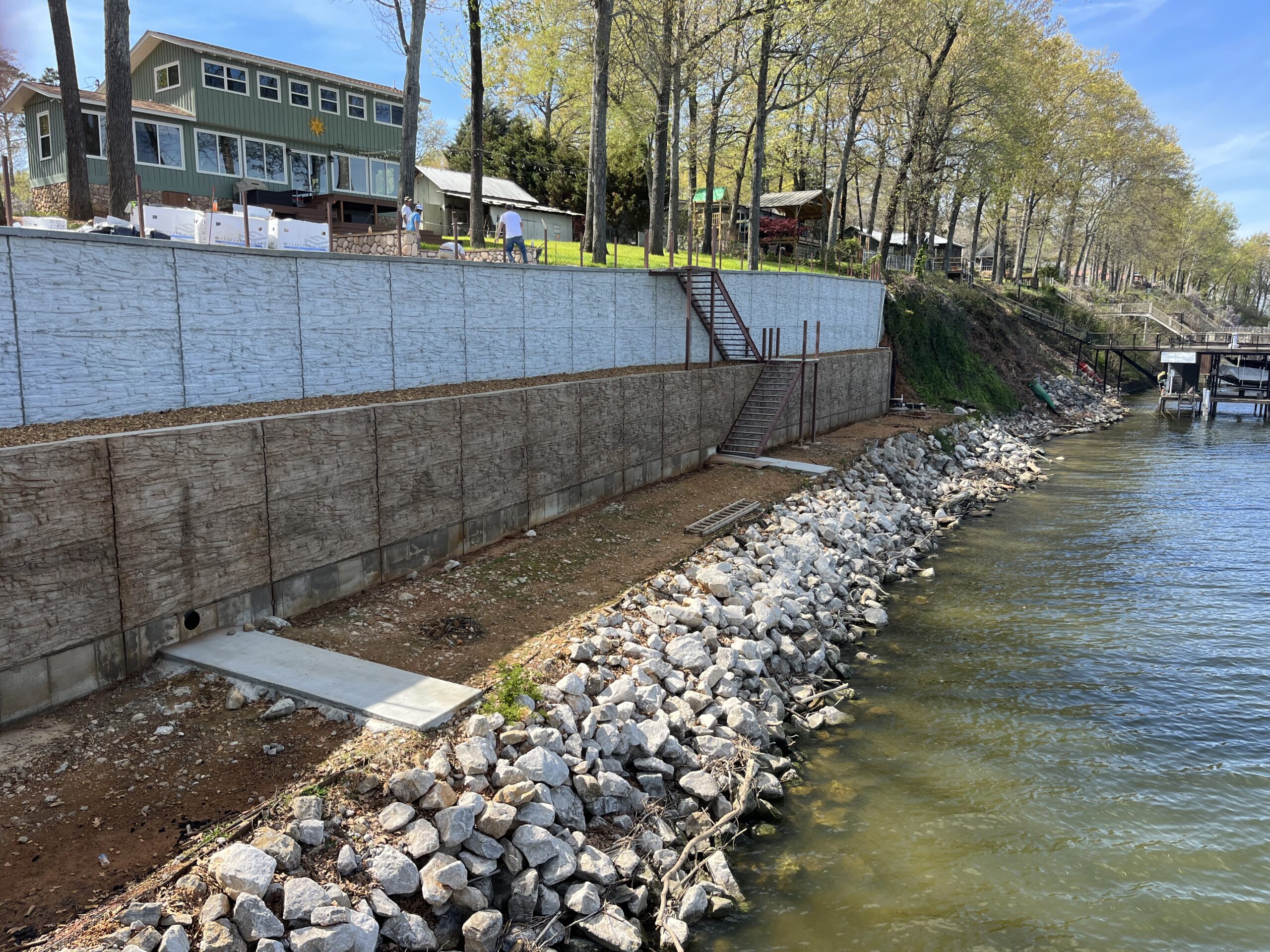 During application of Cafe Royale EasyTint on a large concrete retaining wall at a riverbank