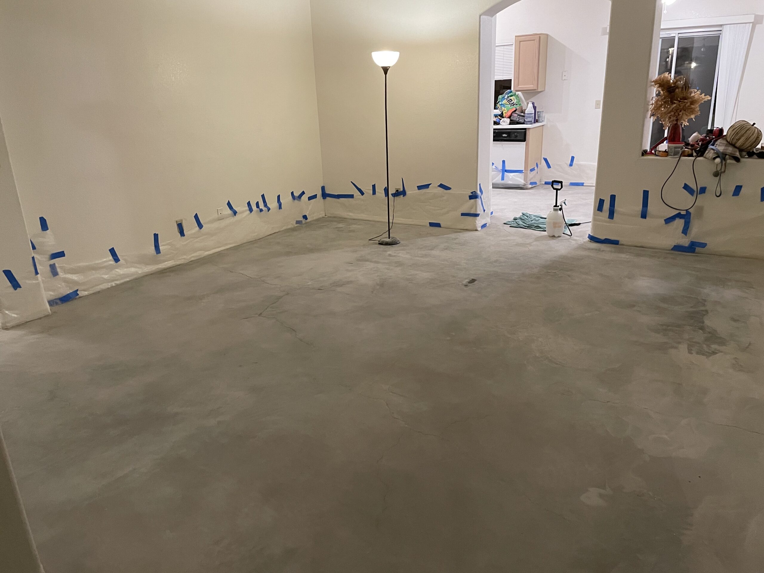 Clean concrete floor