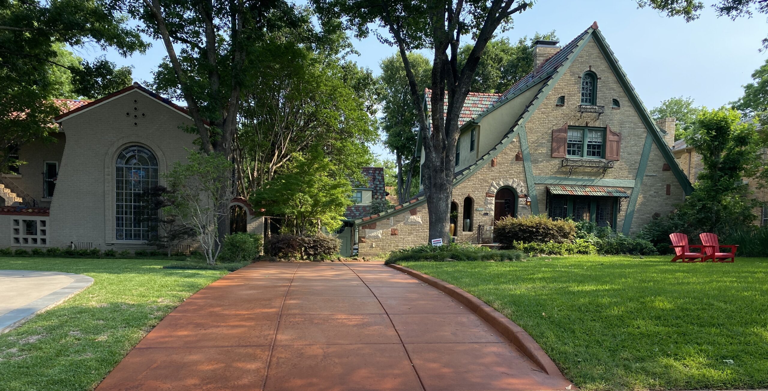 Breathing new life into a dull scored concrete driveway with the vibrant Tangerine ColorWave water-based stain.