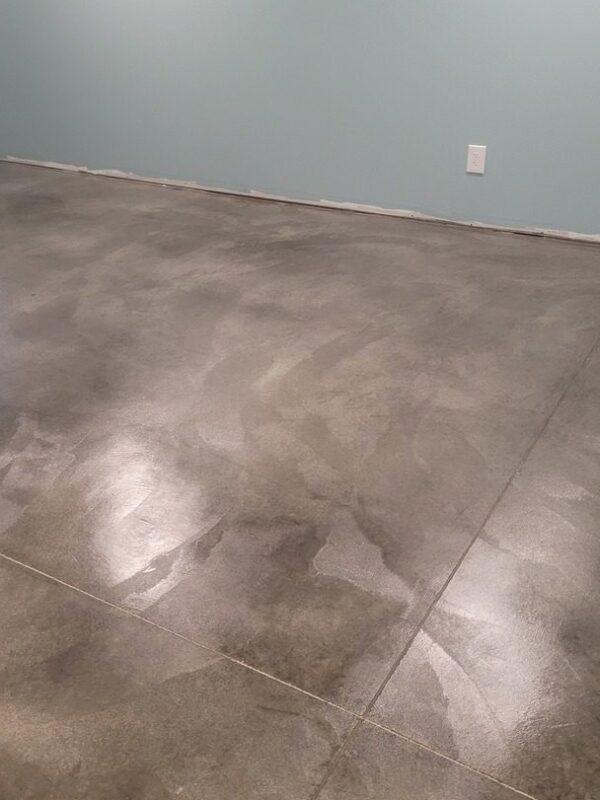 Basement floor stained with steel gray ColorWave®
