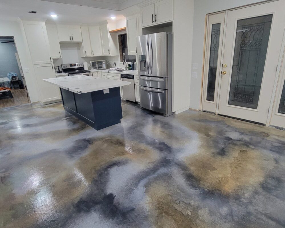 Water based stained concrete floors
