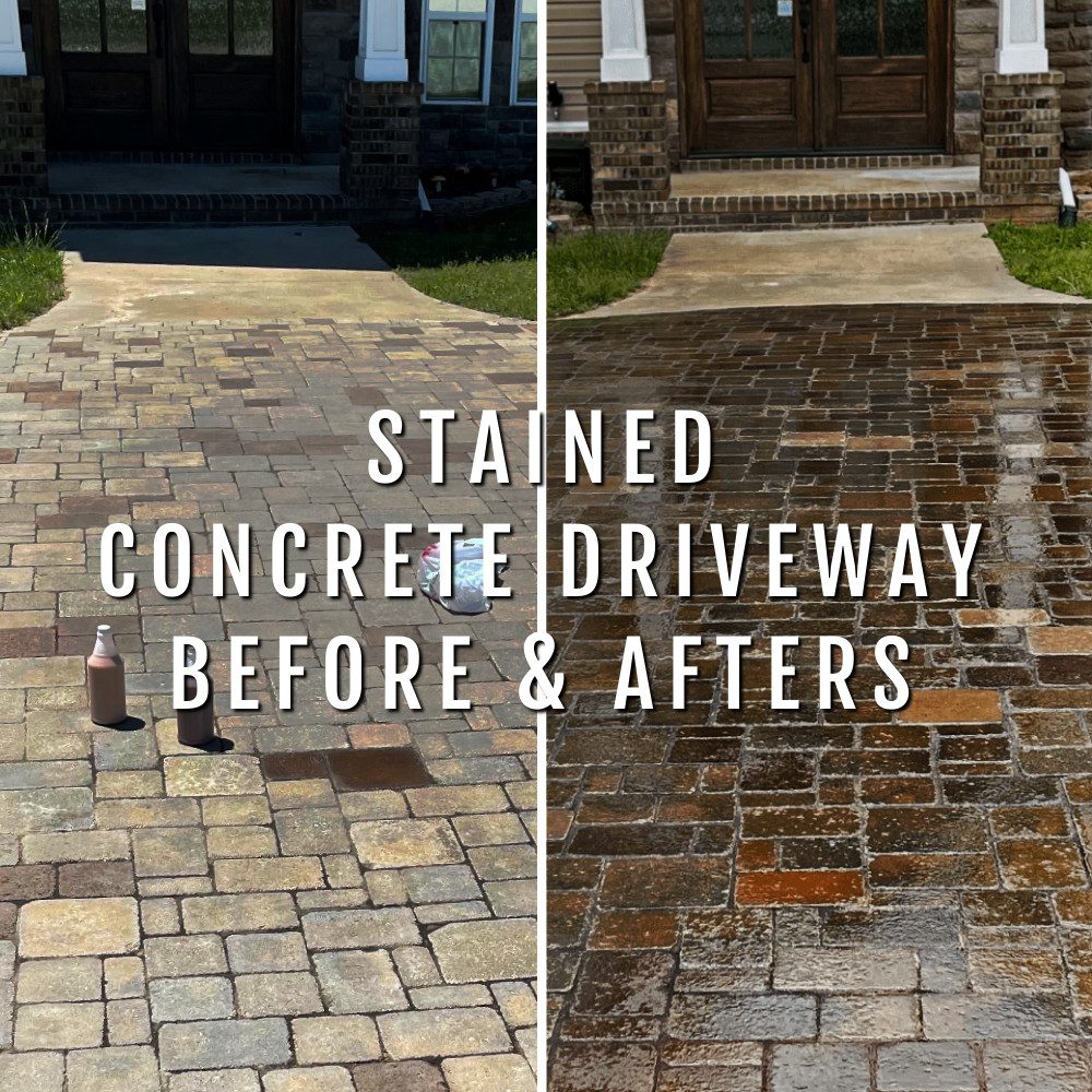 Stained Concrete Driveway: Before & After