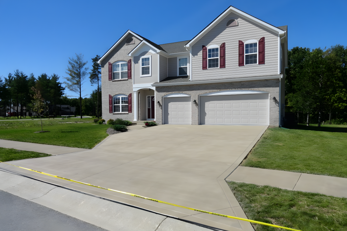 easytint-buff-broom-finished-concrete-driveway-colored-tinted-sealer Concrete driveway enhanced with Buff EasyTint™ tinted sealer for a smooth, professional finish