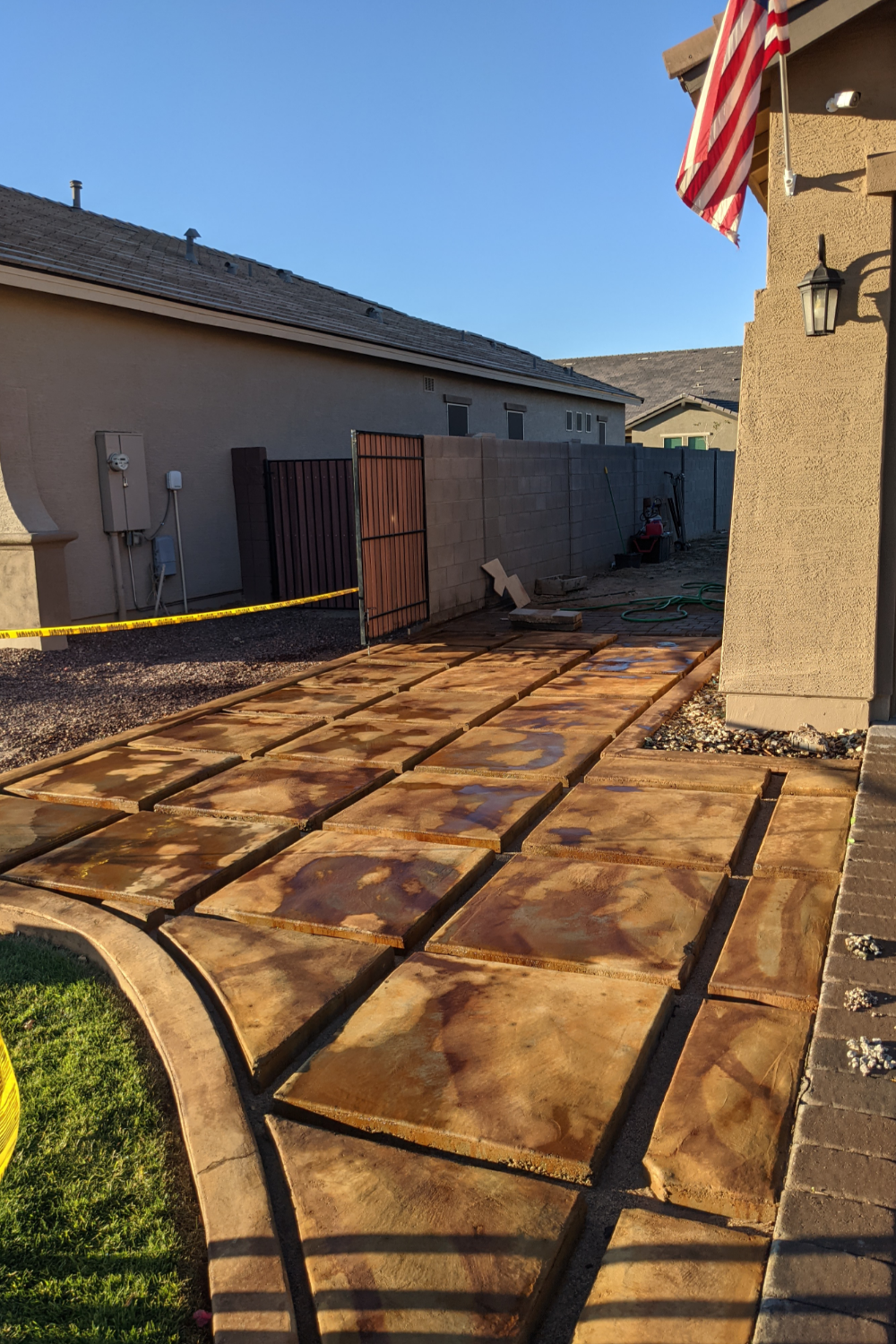 Adding more Coffee Brown accents to the driveway extension