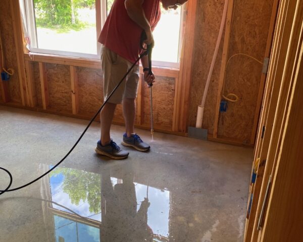 EverStain - Residential Floor (Whole House) - Azure Blue - Coffee Brown - Shifting Sand - Before 3