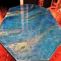 Blue Marbled Concrete Table Blue Marbled Concrete Table