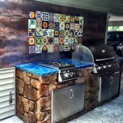 15.4 Blue Concrete Pigment Blue Outdoor Countertop