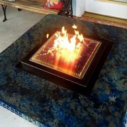 15.4 Blue, 230 Black and 609 Brown Concrete Pigments Blue Concrete Fire Pit