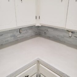Ken Custom Designs - White Concrete Countertop with a Pearl Metallic Epoxy White Concrete Countertop