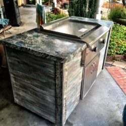 75 Blue and 230 Black Concrete Pigments in White Concrete Blue Gray Outdoor Countertop