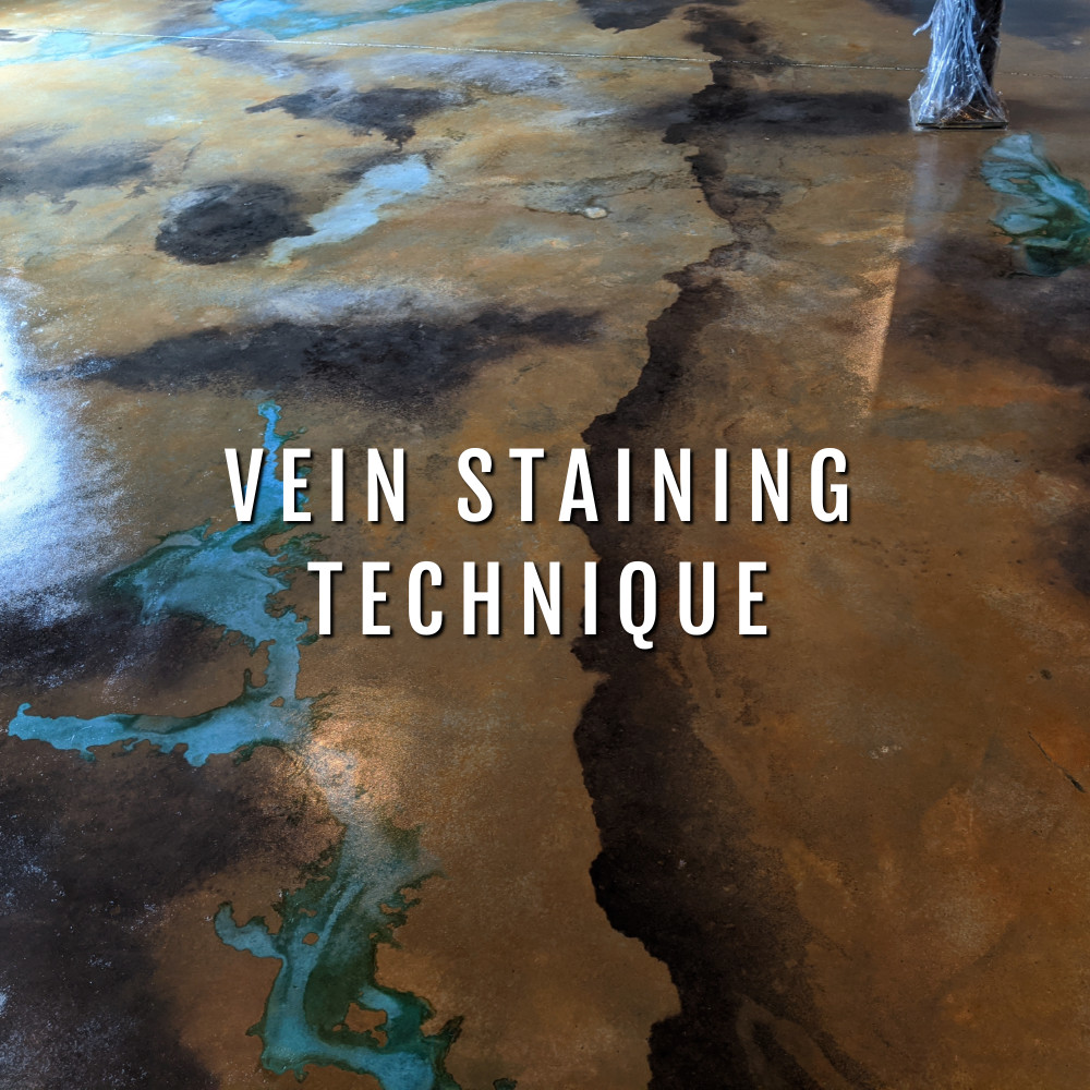 How To Create A Vein Effect On Concrete With Acid Stain Colors