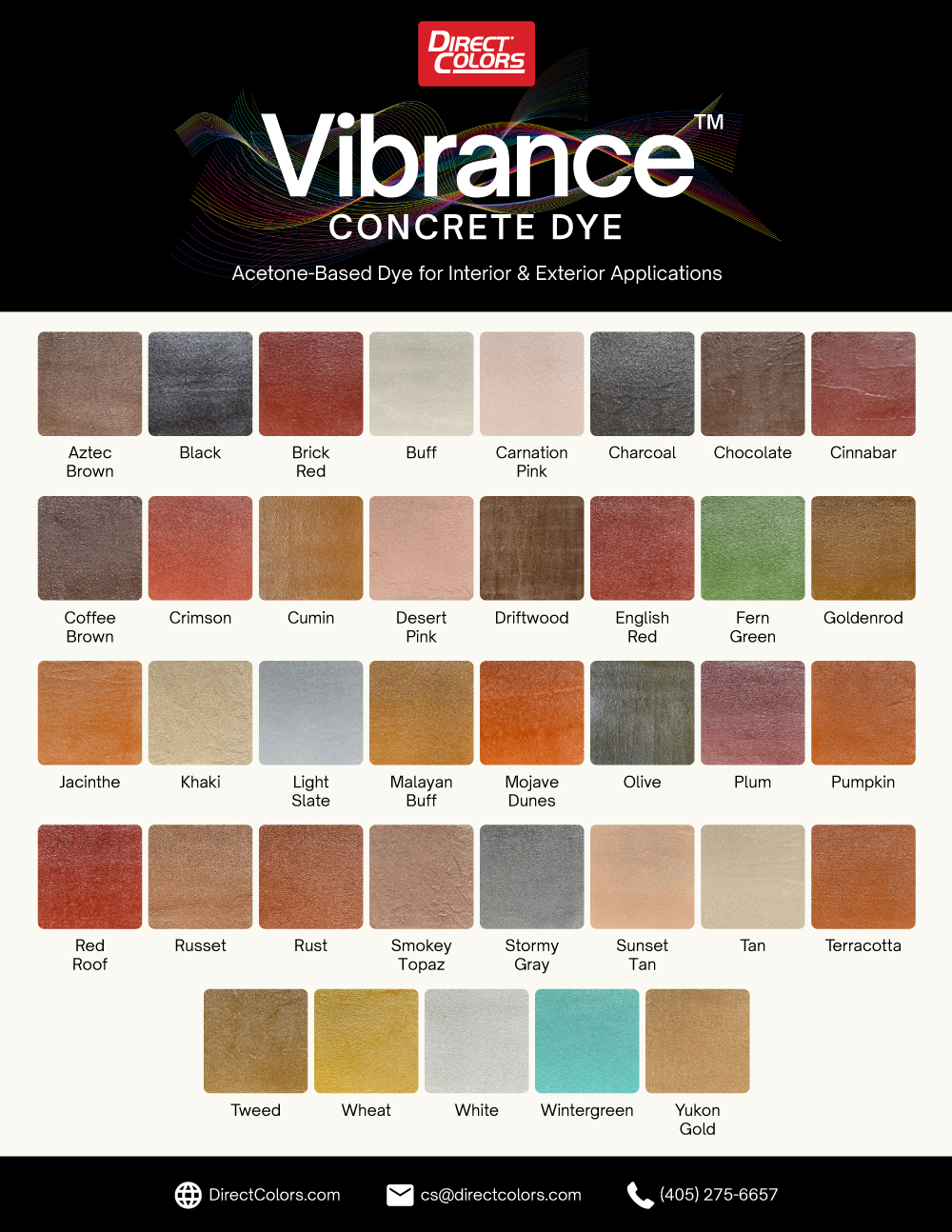 Vibrance Dye Color Chart