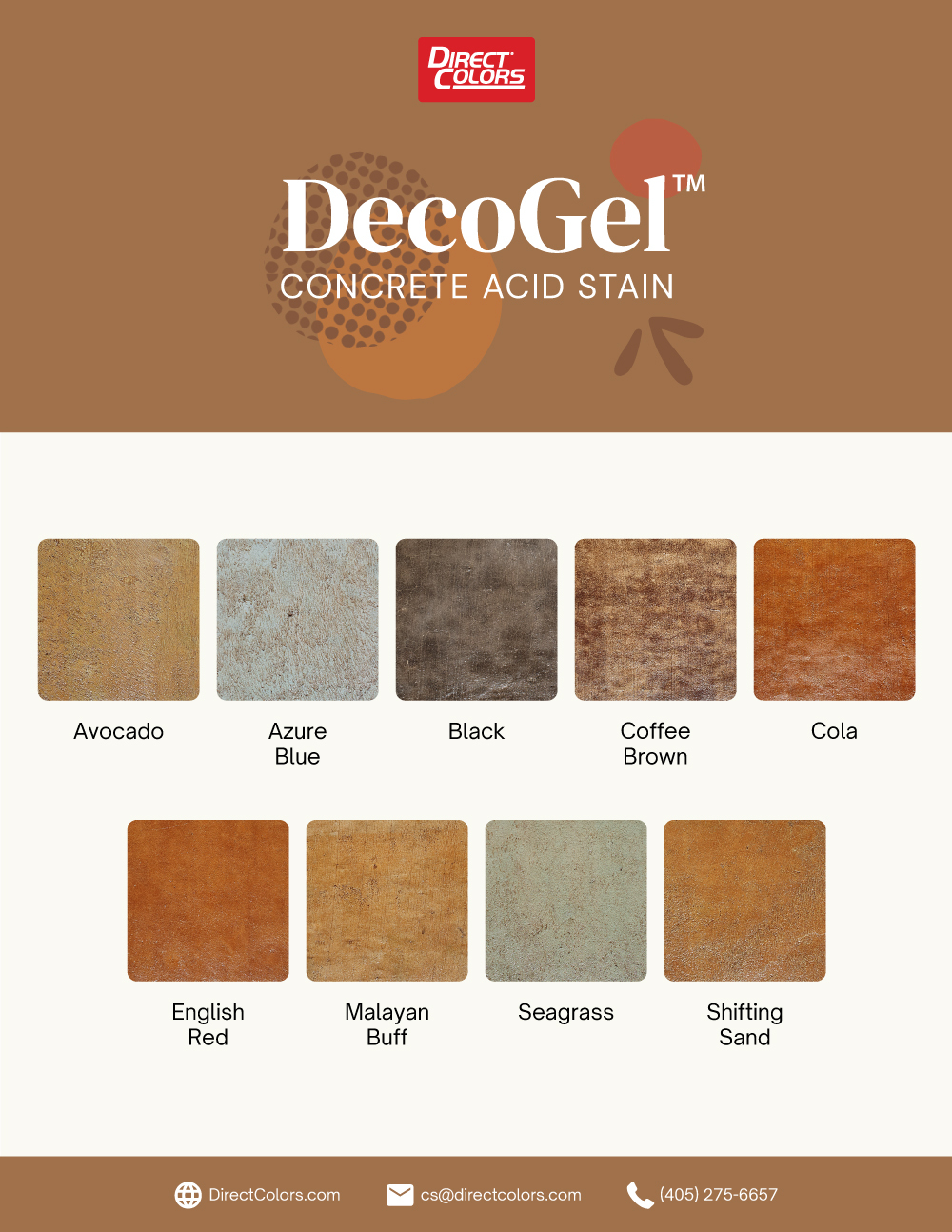 DecoGel Acid Stain Color Chart